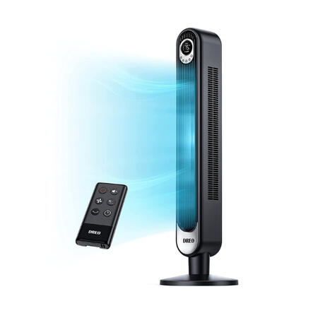 Dreo 42 Inch Tower Fan with Remote. Floor Fan Oscillating 90°. Powerful Fan 6 Speeds. Quiet Bladeless Fan. 3 Modes. 12-Hour Time